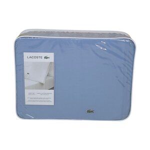 Lacoste Cotton Percale King Sheet Set Allure Blue Durable Lightweight Elegant